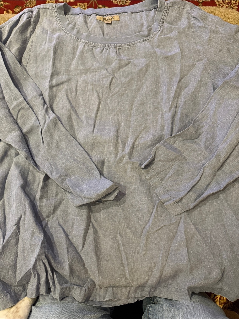 Flax Women’s 100% Linen Long Sleeve Top Shirt Size Medium (TD)